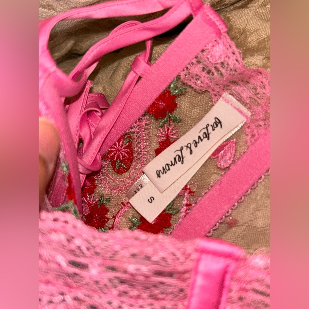 Victoria’s Secret NWOT For Love And Lemons Whimsical Garden Hearts Garter Small - Picture 3 of 3